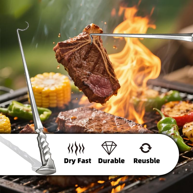 Fusionara hook on a picnic grill in a barbecue setting showing durable outdoor performance benefit