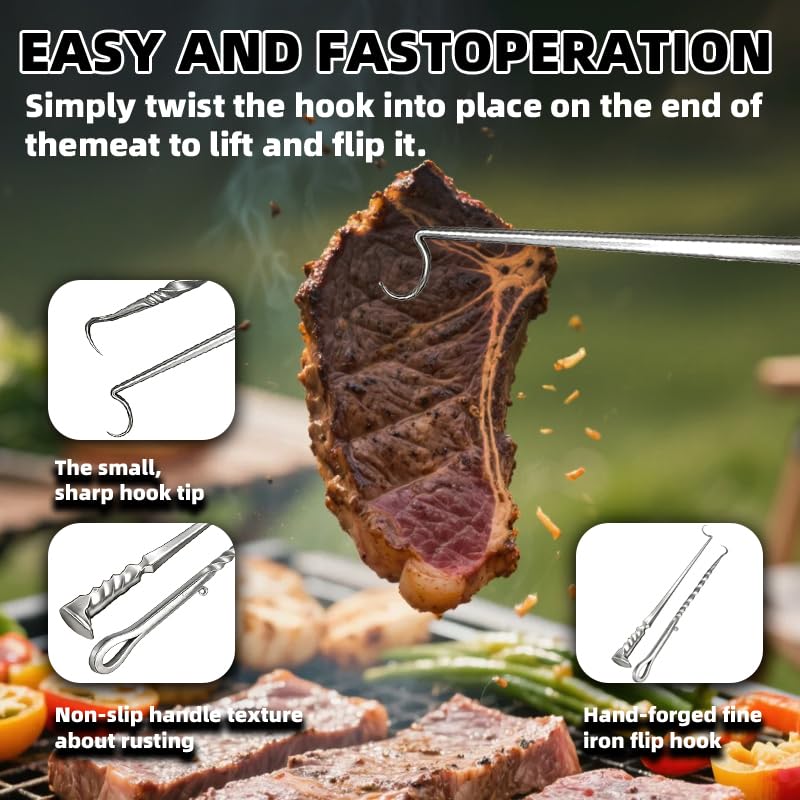 Fusionara hook next to spatula showing size and leverage advantage for heavy items