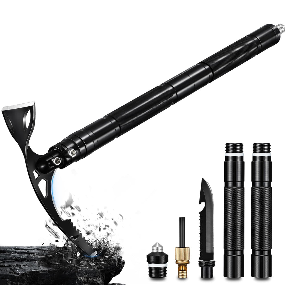 FUSIONKEI pick axe front view showing durable head and sharp pick for efficient breaking
