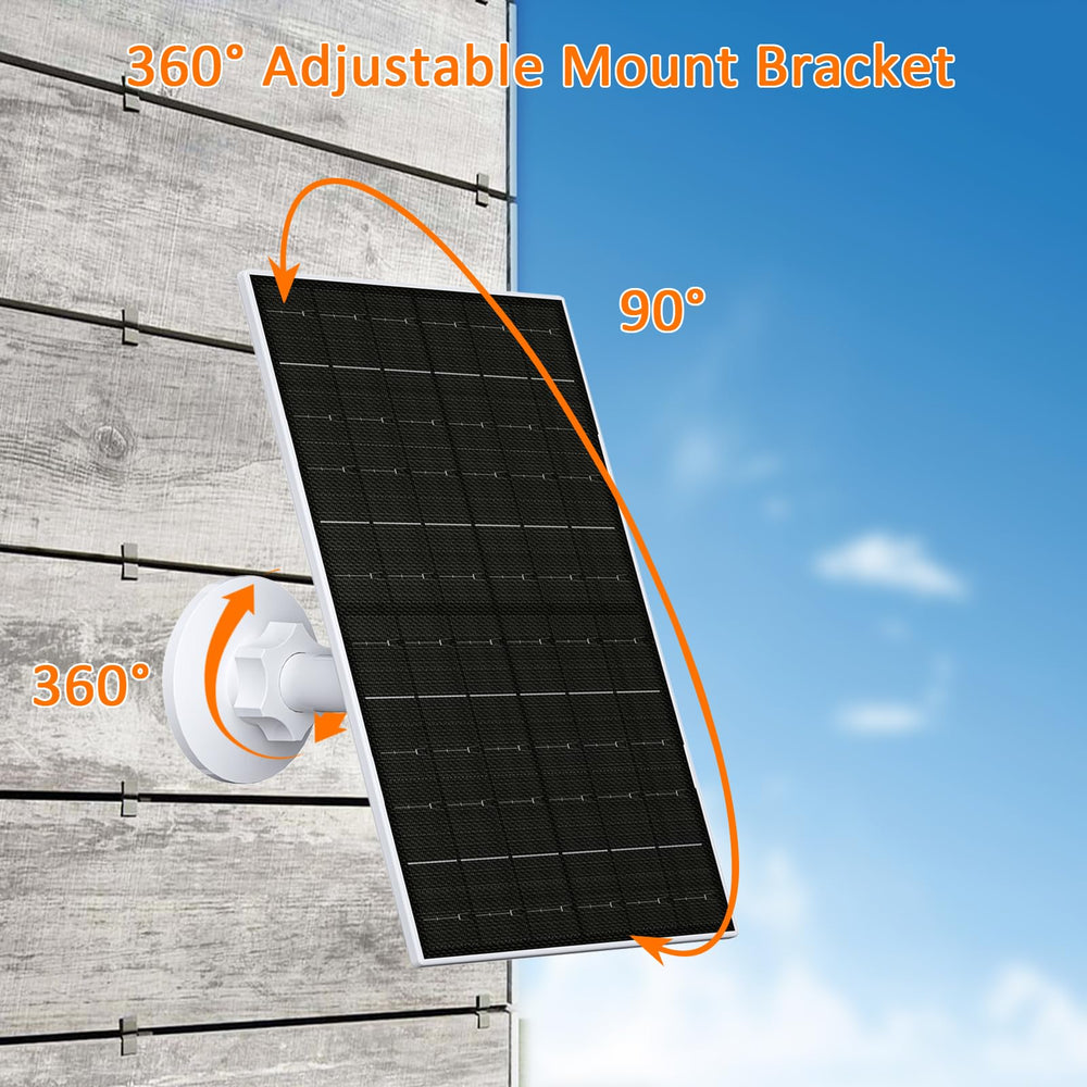 FUTUREZEN solar panel powering a security camera in a nighttime monitoring scene