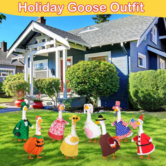 FuWeave Easter rabbit outfit on a goose demonstrating playful seasonal decor