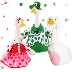 FuWeave front view Valentine outfit on lawn goose showing festive appeal