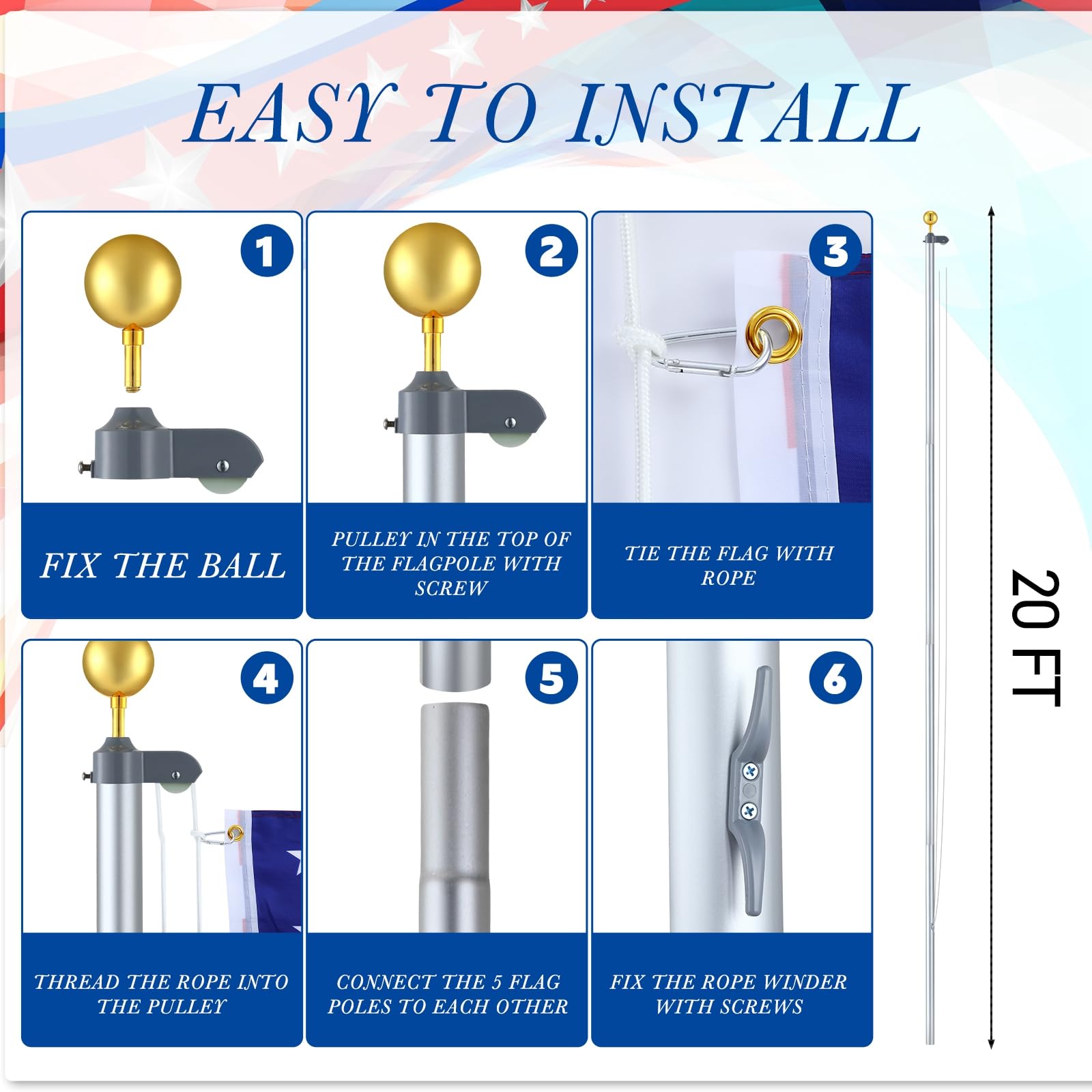 FuWeave pulley and gold ball top detail highlighting smooth hoisting and polished finish