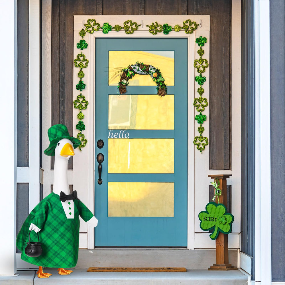 FuWeave costume on a 23-inch goose next to a ruler illustrating proper size fit