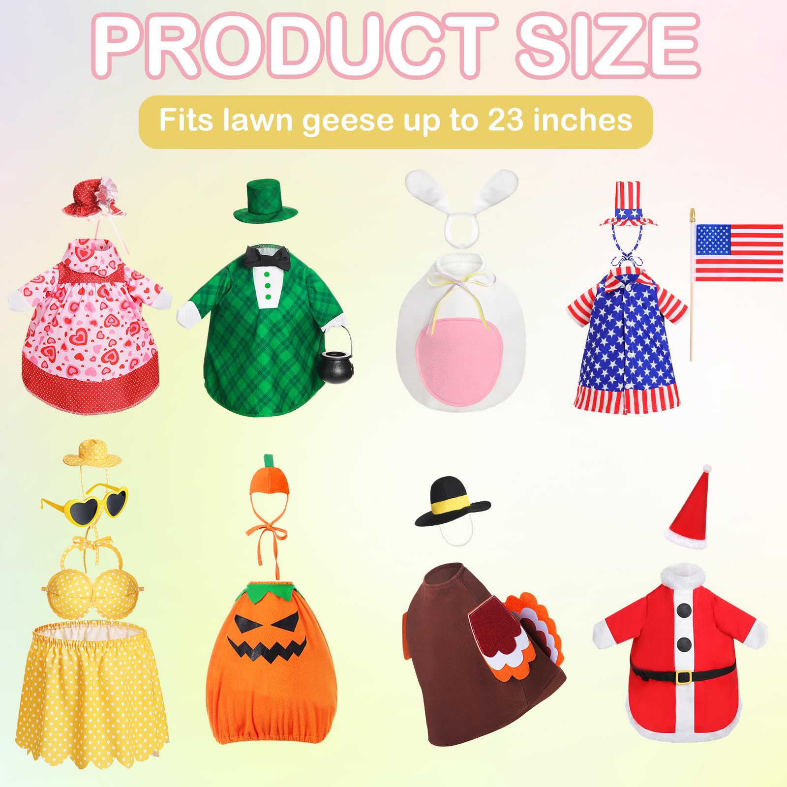 FuWeave dressed 23-inch lawn goose in Valentine's outfit highlighting curb appeal
