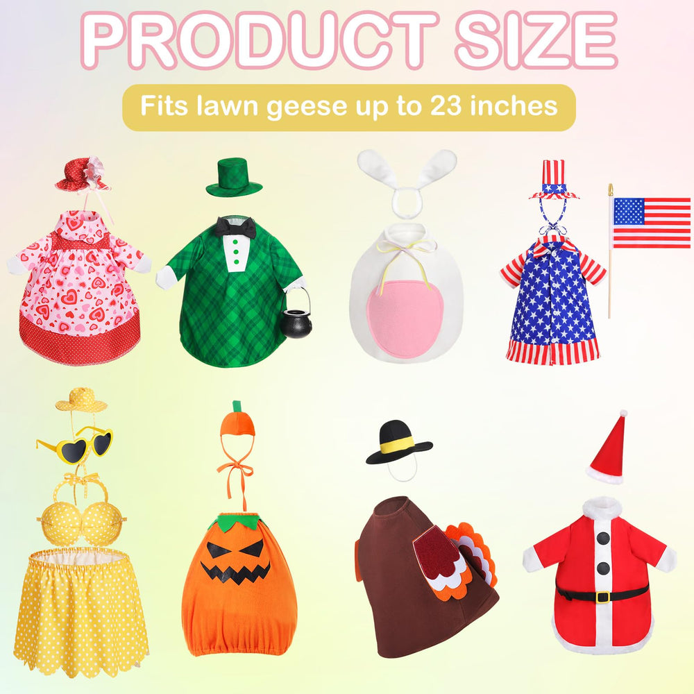 FuWeave dressed 23-inch lawn goose in Valentine's outfit highlighting curb appeal