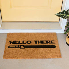 FUXKZJ front view doormat showing welcome message and curb appeal