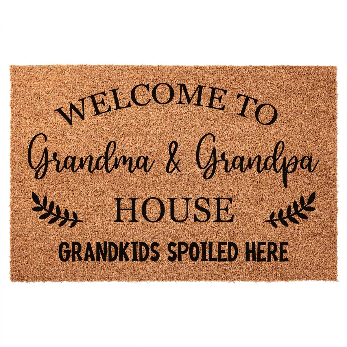 FUXKZJ doormat front view with welcome message providing cheerful curb appeal