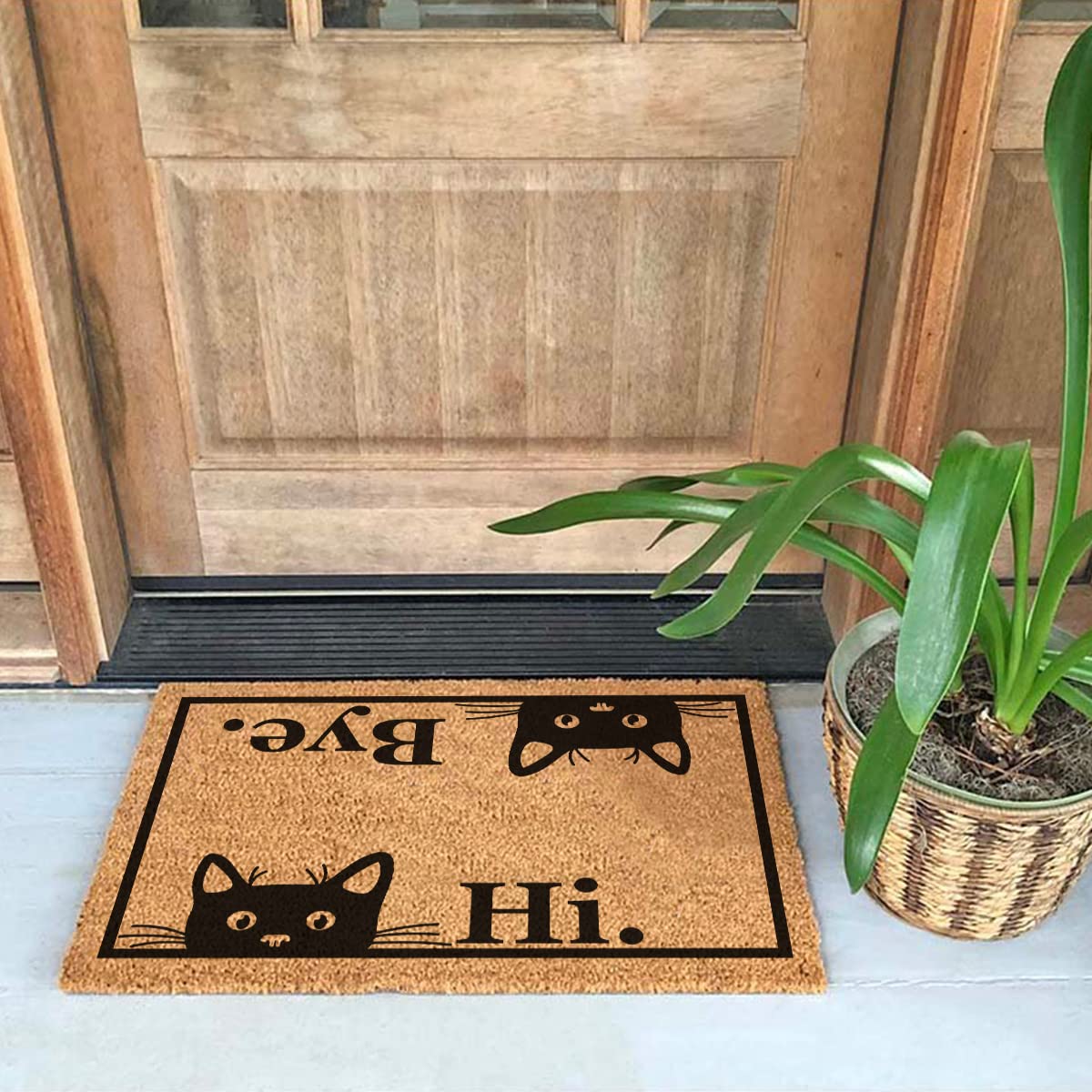 FUXKZJ doormat in use at a front door keeping dirt outside
