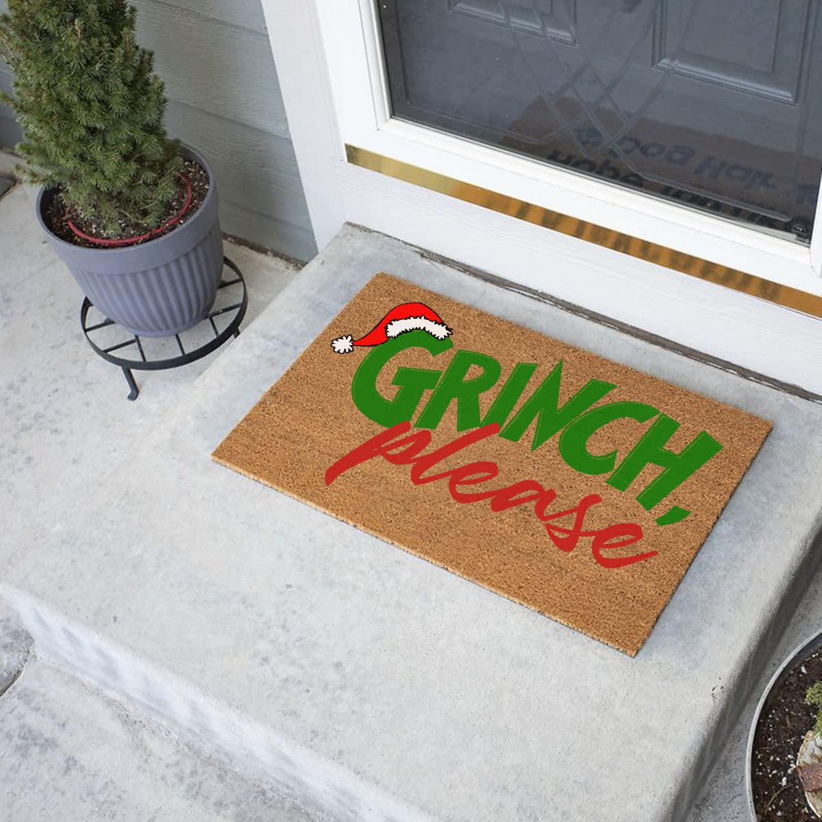 FUXKZJ doormat in use at front door reducing tracked-in dirt