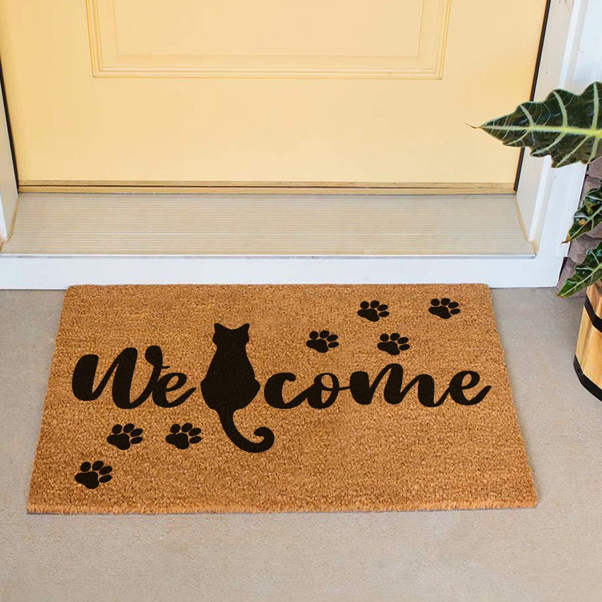 FUXKZJ porch lifestyle with mat adding personality and protecting floors
