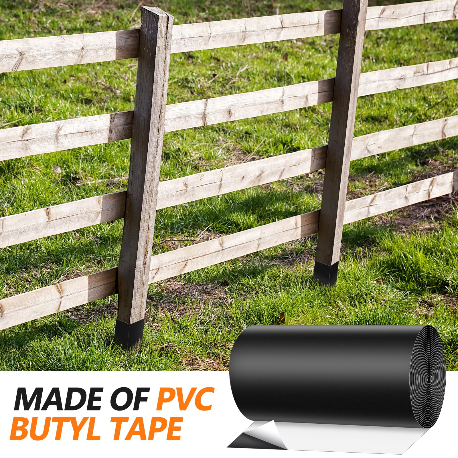FUYITE protector applied to a 4-inch round post preventing corrosion