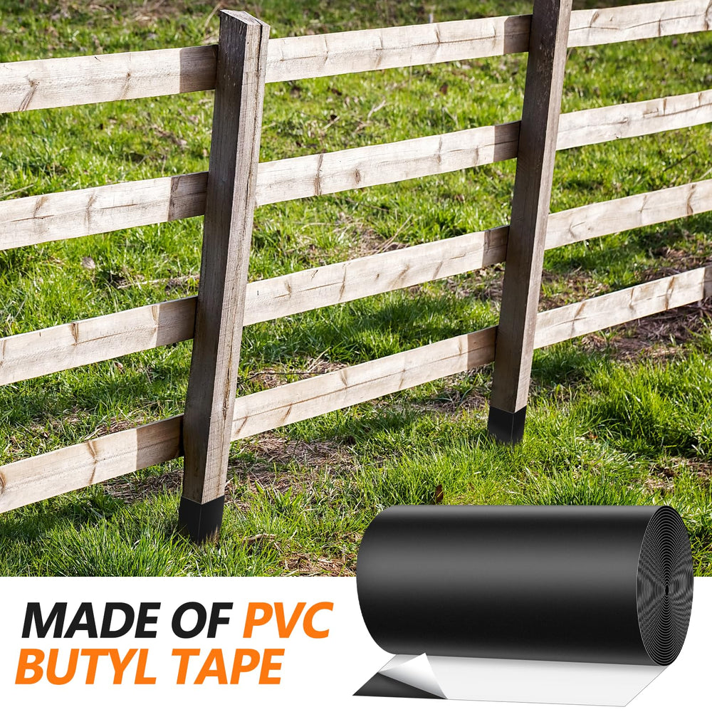 FUYITE protector applied to a 4-inch round post preventing corrosion