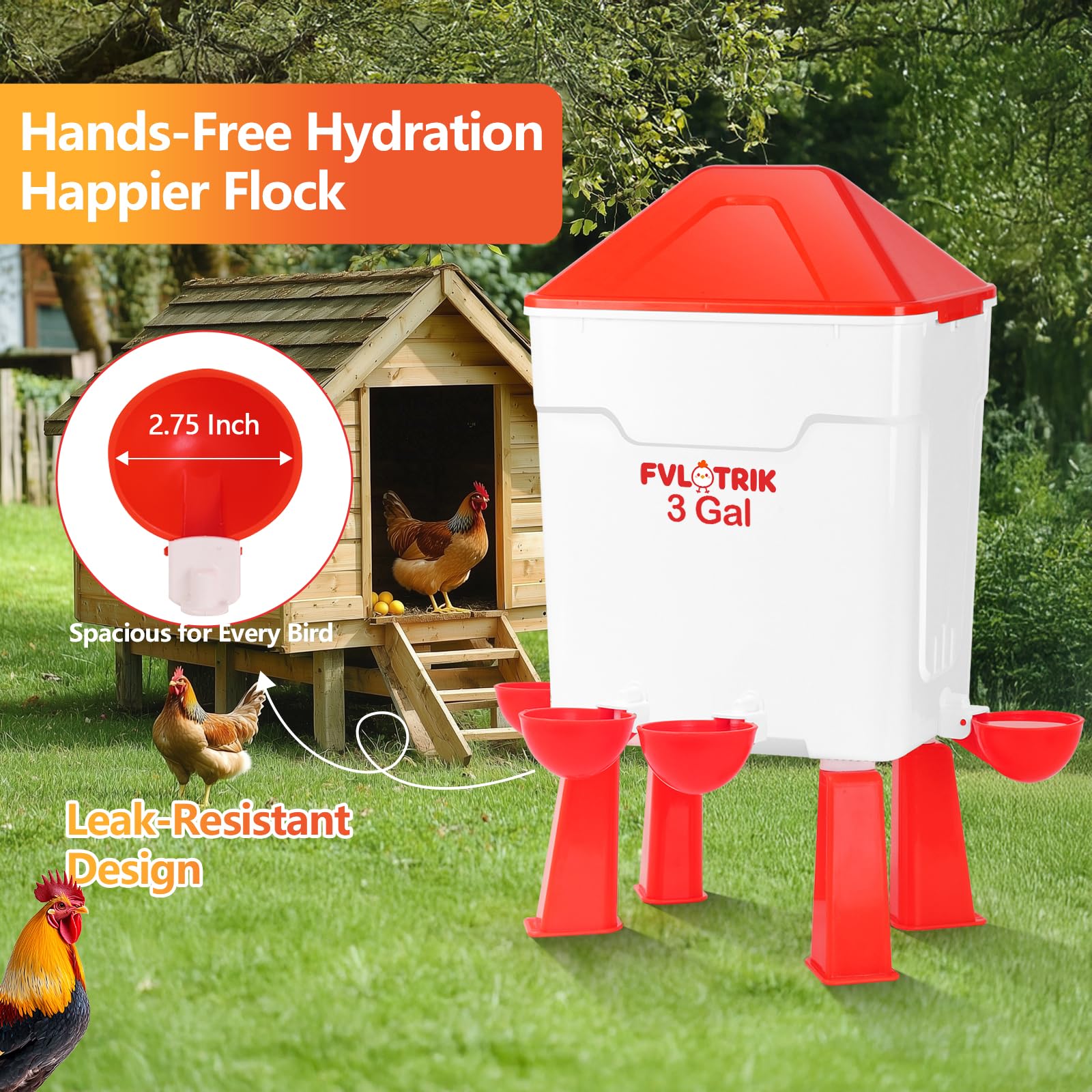 Fvlotrik on 4.7-inch stand keeping feed off the ground and cleaner
