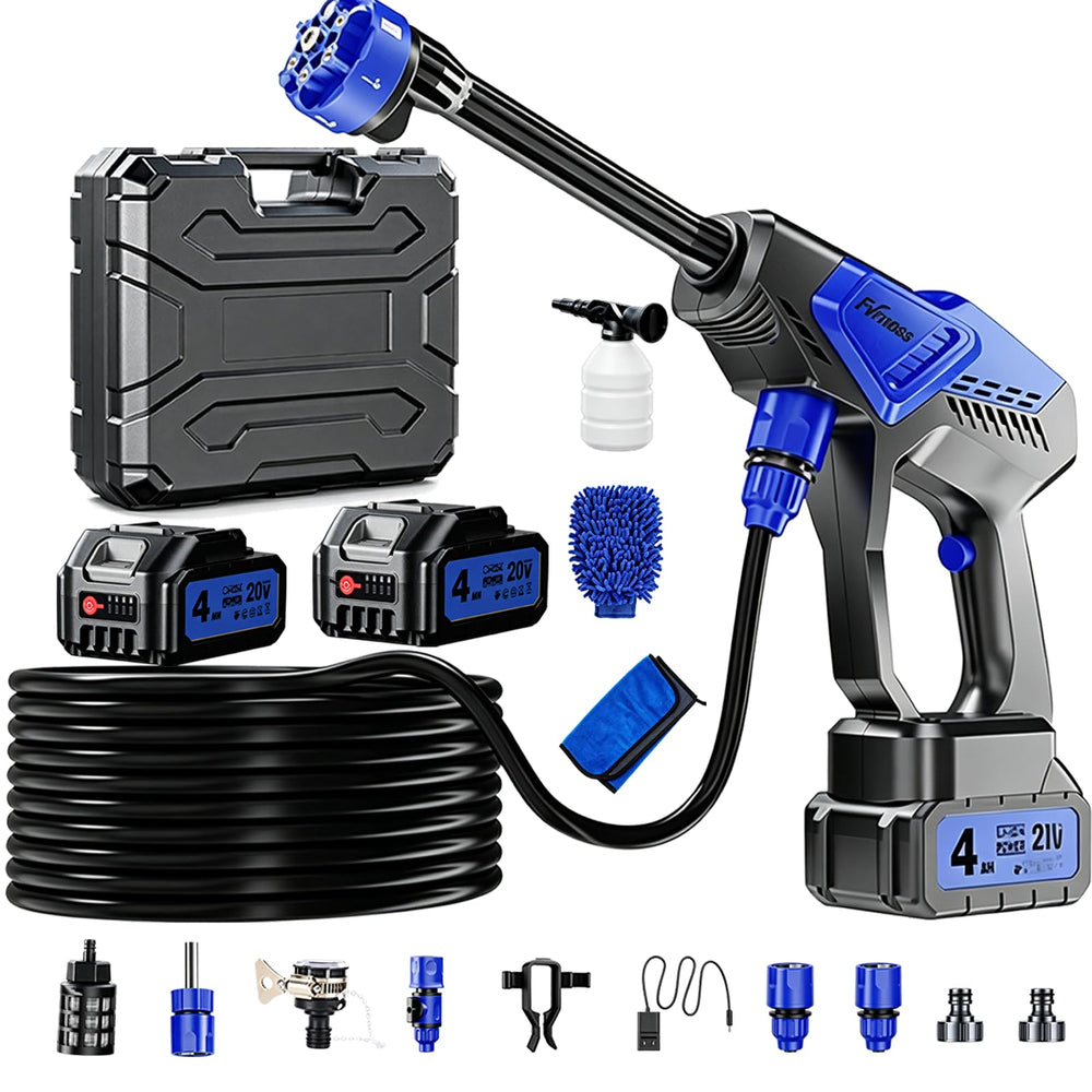 Fvrnoss front view of handheld cleaner showing controls and compact design for easy storage