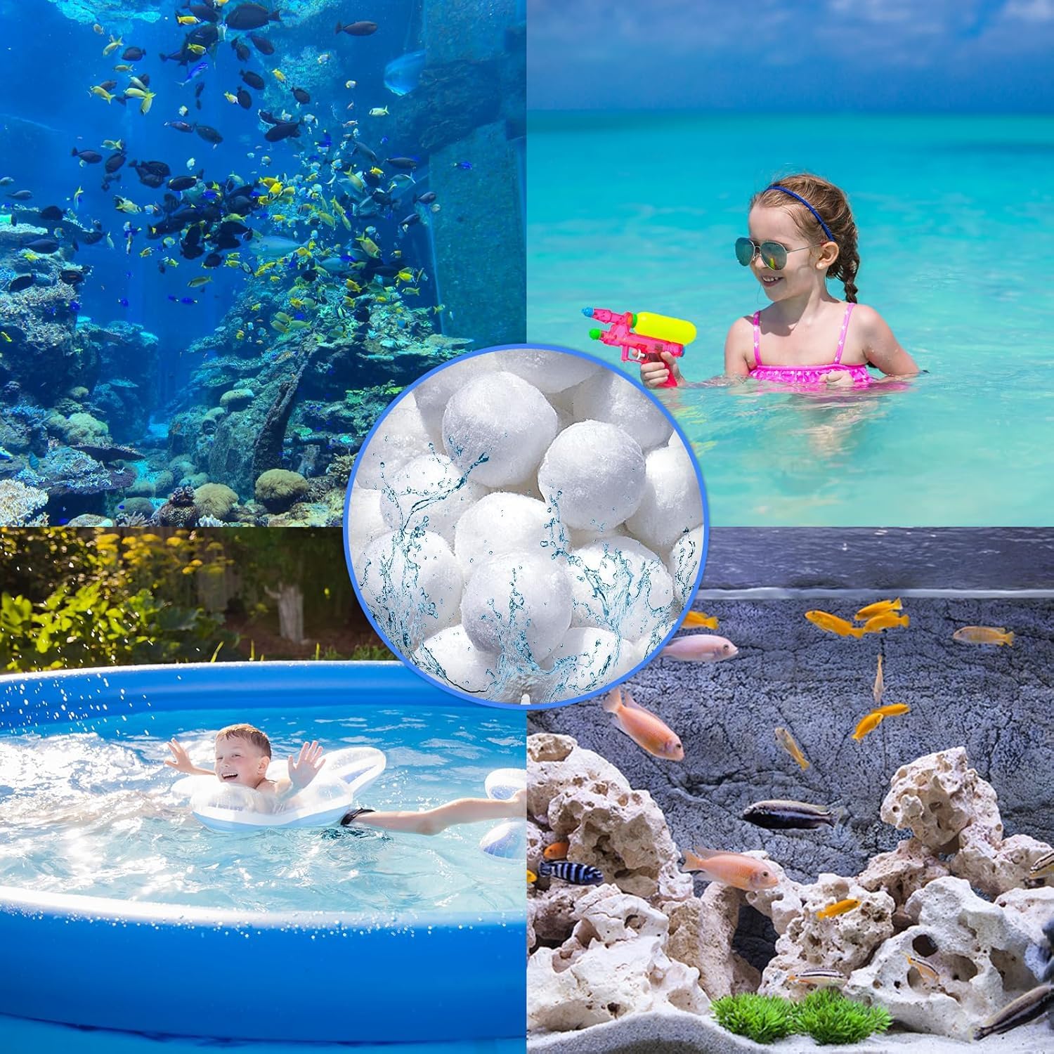Fwxdbwyl filter balls used in aquarium for improved small-particle filtration