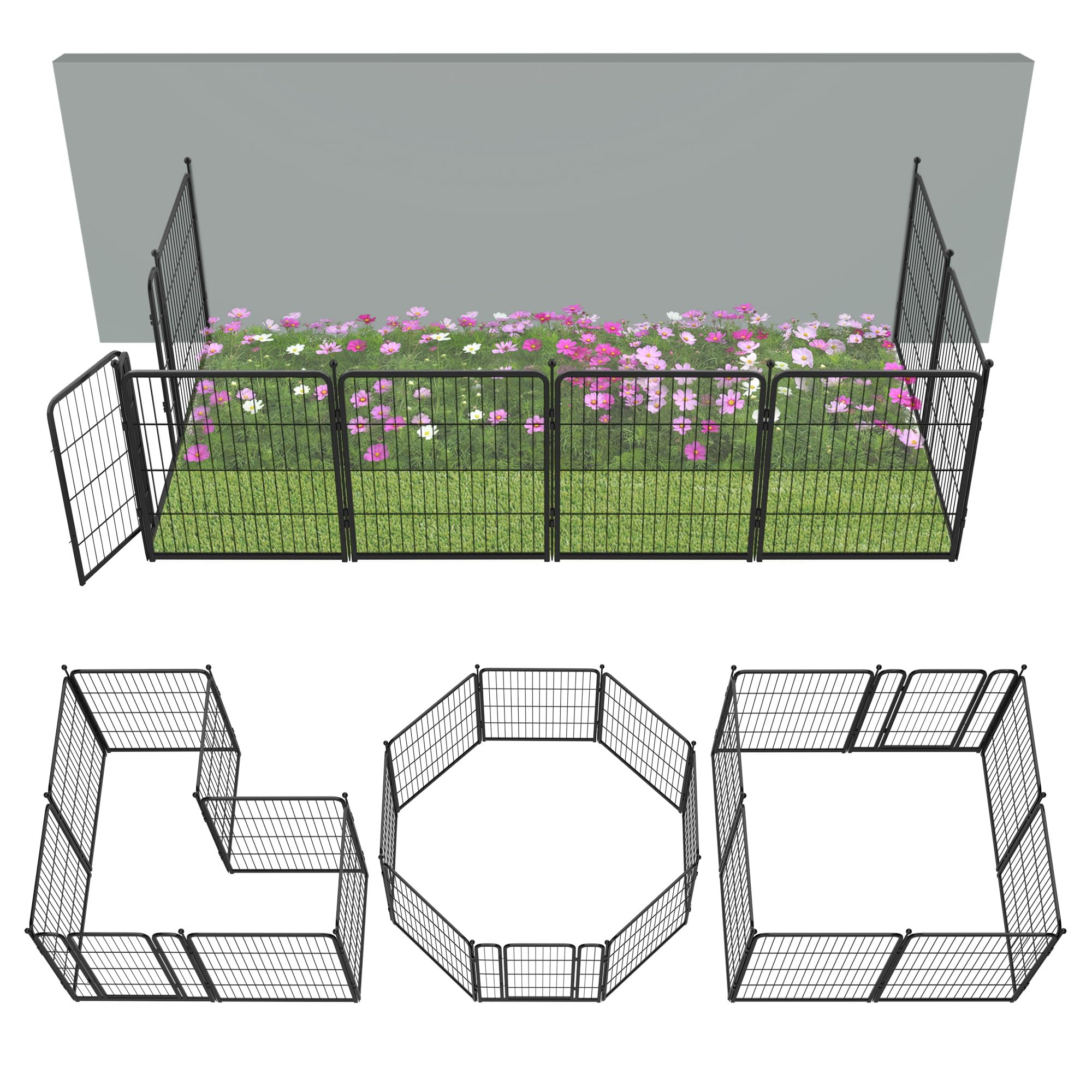 FXW front view of assembled fence showing neat boundary and protection