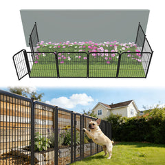FXW front view of assembled fence showing full kit and neat garden edge benefit