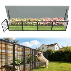 FXW front view of interconnected panels showing tidy garden boundary and protection