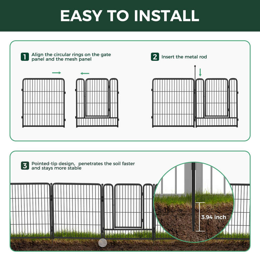 FXW fence installed around flower bed in curved layout protecting plants