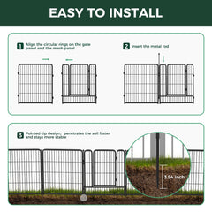 FXW fence installed around flower bed in curved layout protecting plants