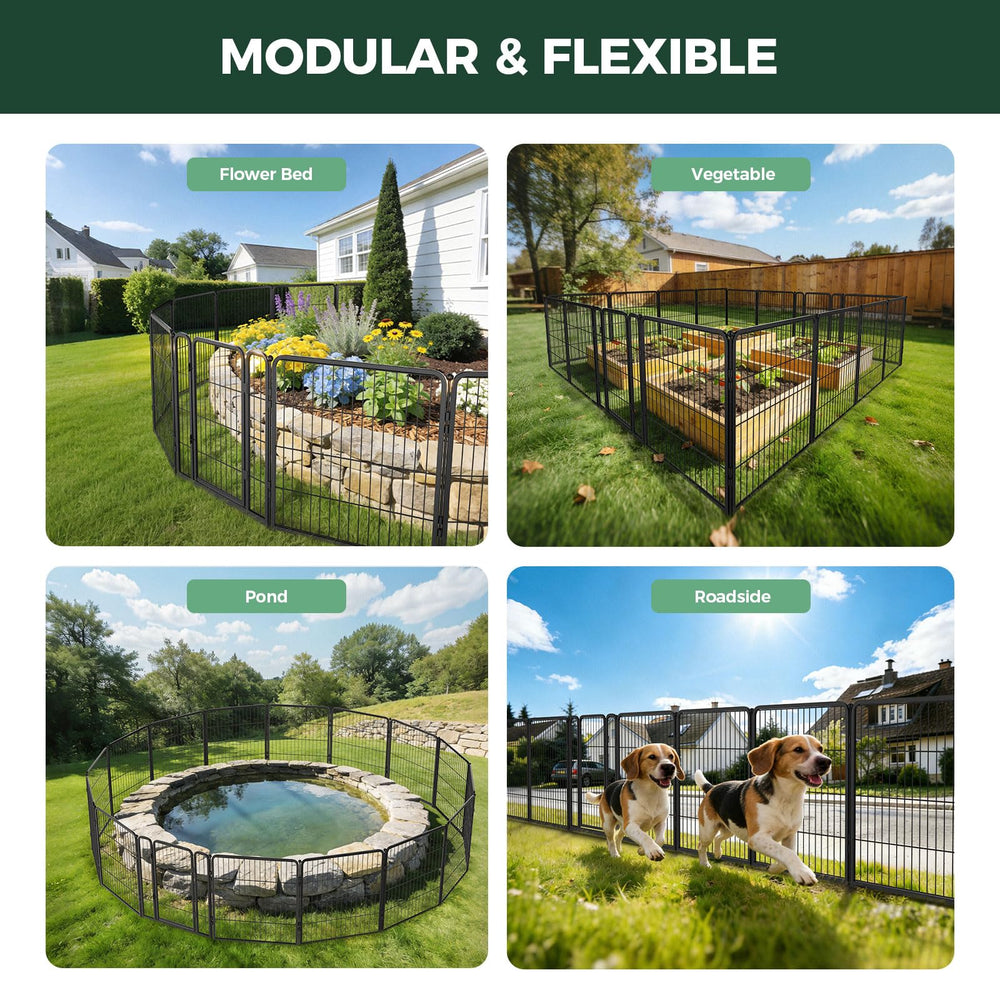 FXW fence installed around flower bed showing size and scale benefit