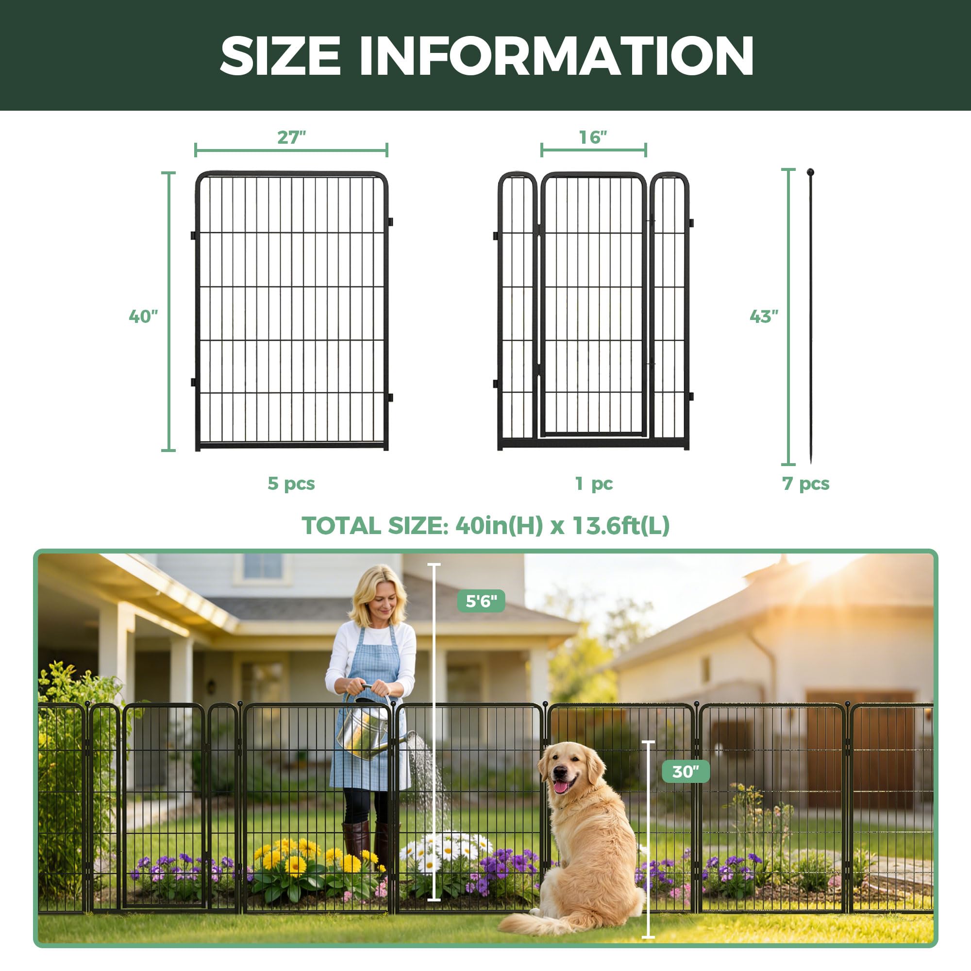 FXW fence beside a person showing scale and easy installation benefit