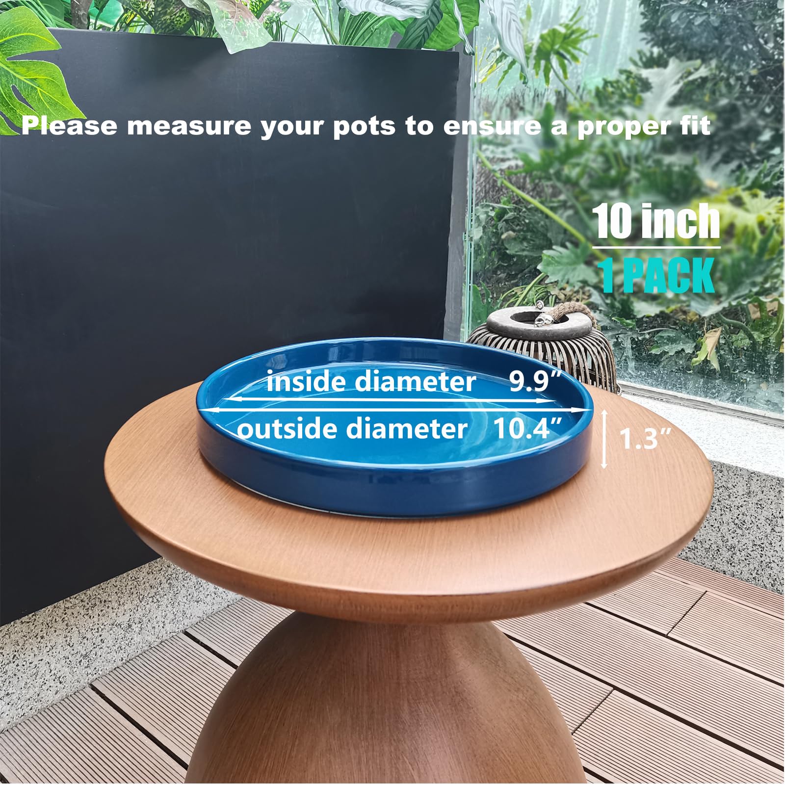 Fzfeiyy saucer with potted plant catching excess water to protect surfaces
