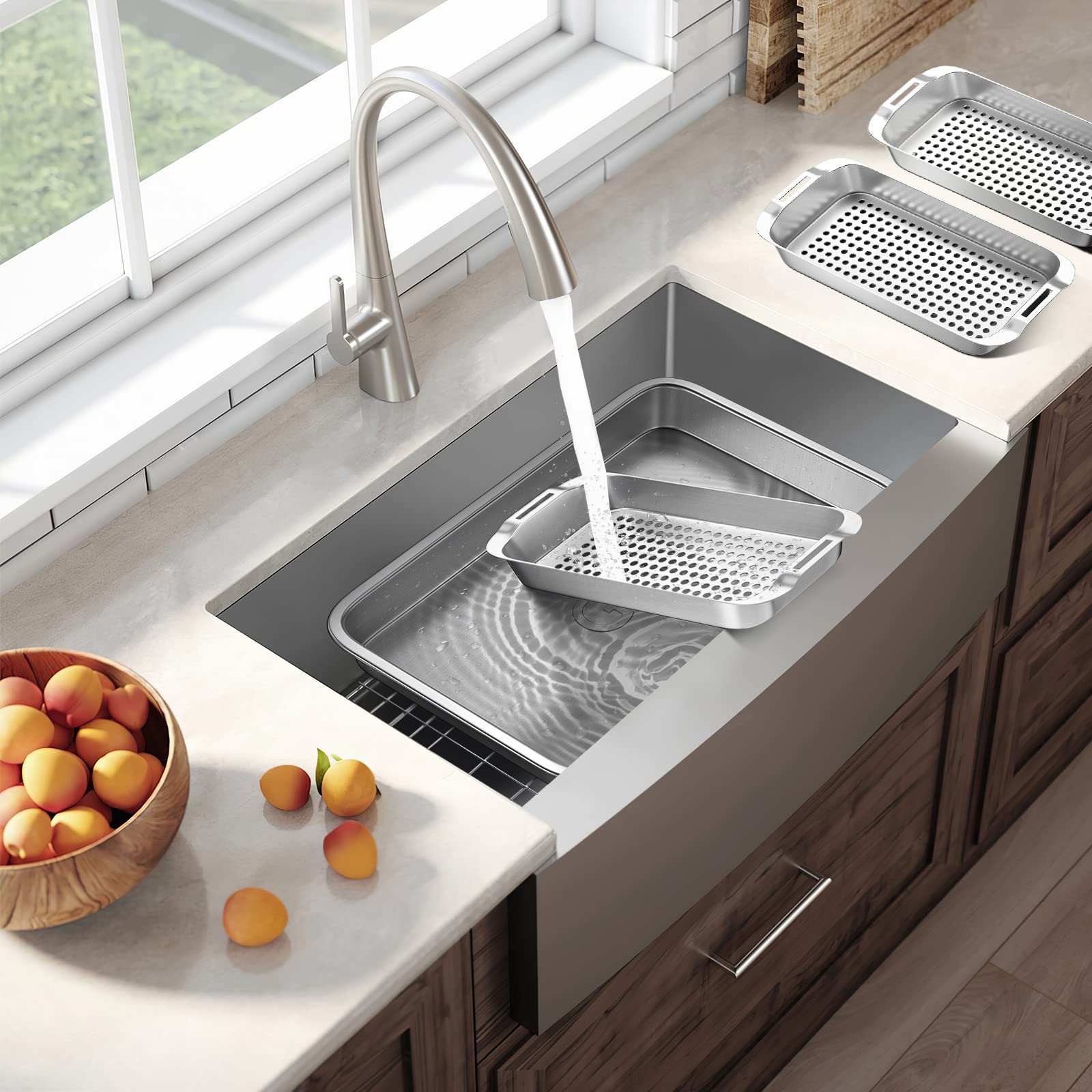 G.a HOMEFAVOR stainless steel surface detail showing durable corrosion-resistant finish benefit
