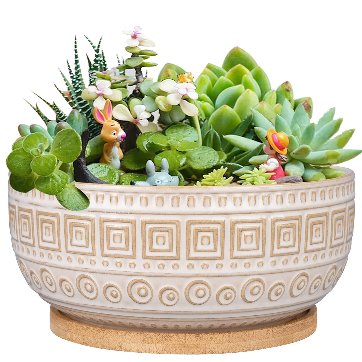 G EPGardening front view of white ceramic planter showing clean design and versatility