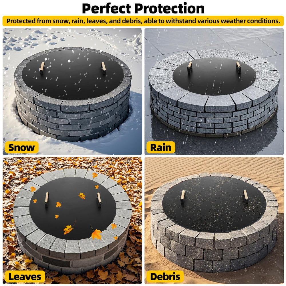 G GOOD GAIN lid on pit blocking rain and debris for outdoor protection