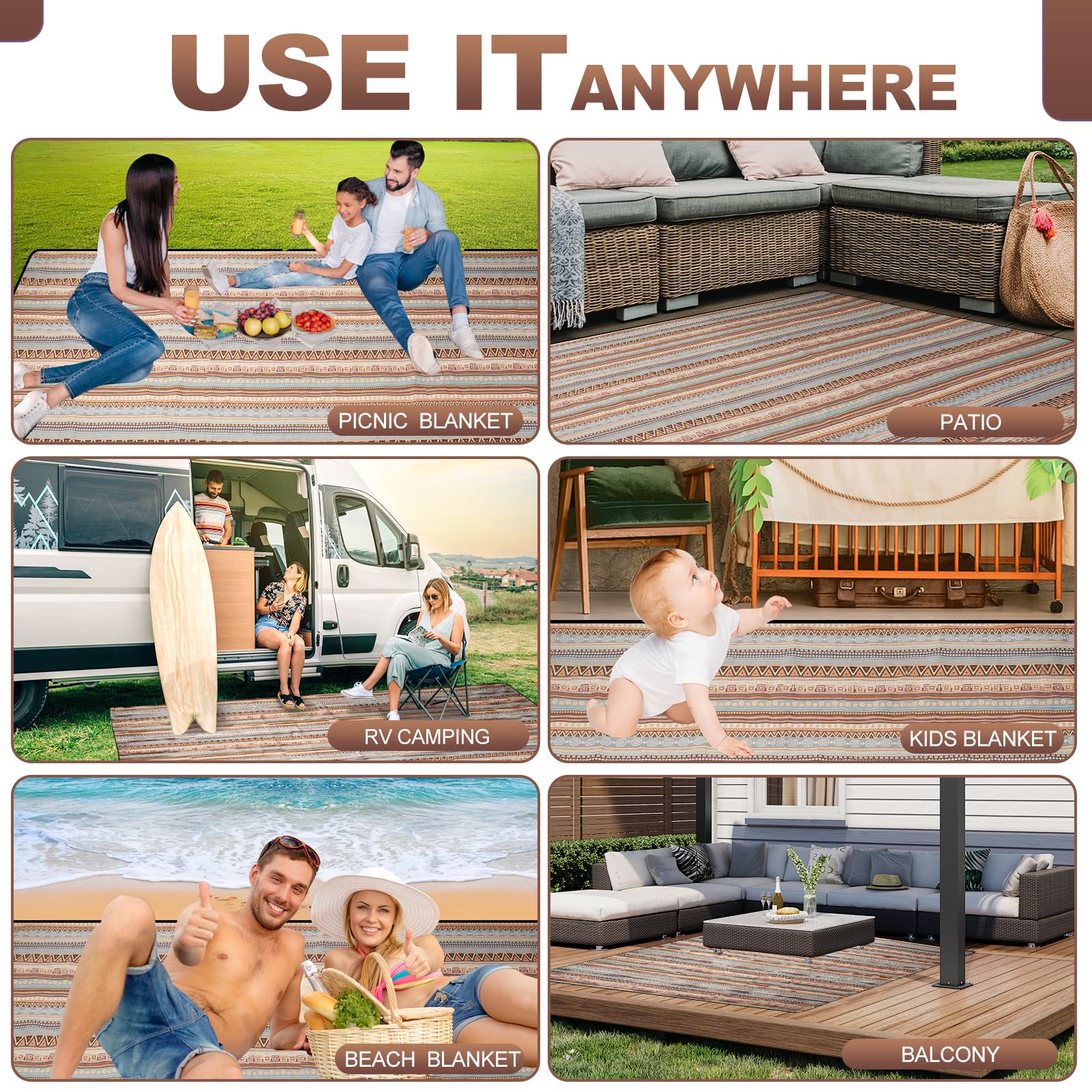 G GOOD GAIN packed blanket stored in RV compartment for compact travel convenience