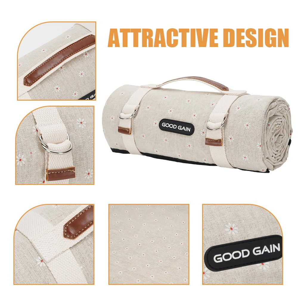 G GOOD GAIN linen-textured top close-up offering breathable, sand-resistant feel