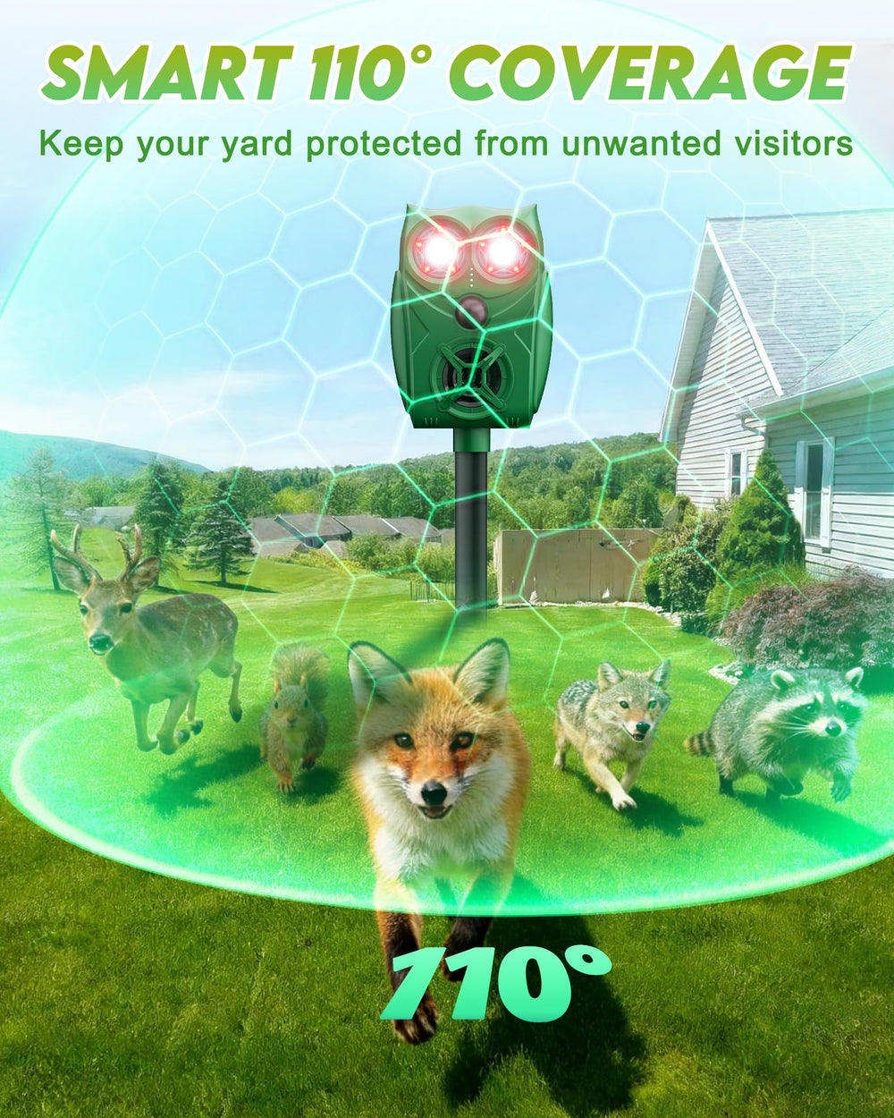 G-Jyuncyou mounted on fence demonstrating hands-free wildlife protection