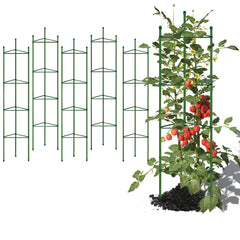 G-LEAF front view of six 5ft tomato cages, durable support