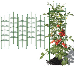 G-LEAF front view of six-pack tomato cages showing tall support and convenience