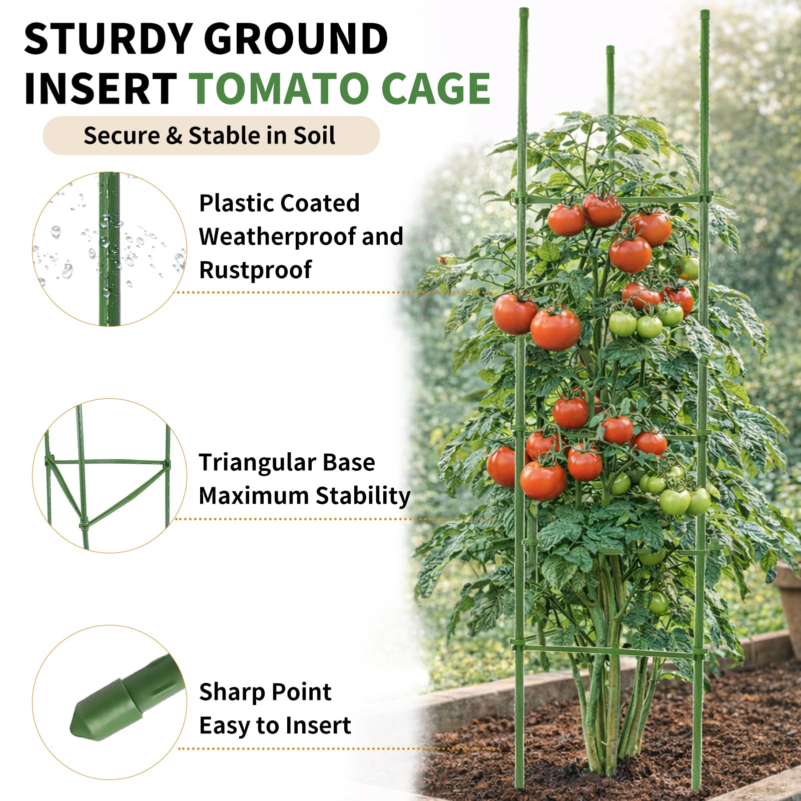 G-LEAF height comparison with hand showing 6ft reach for indeterminate varieties