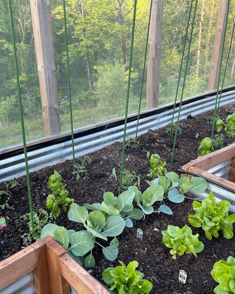 G-LEAF stacked stakes ready for storage and easy transport