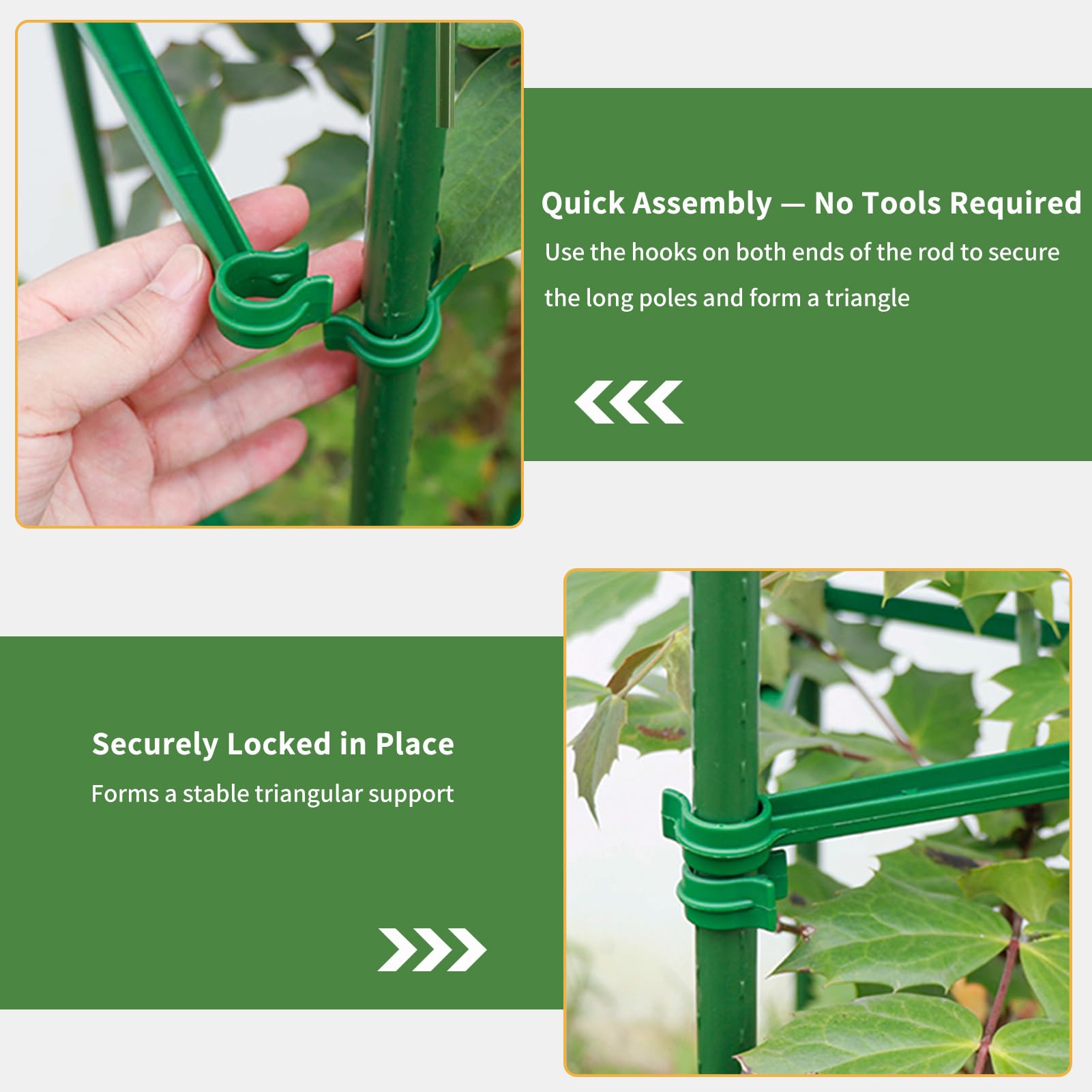 G-LEAF stakes in balcony planter saving space and organizing vertical growth