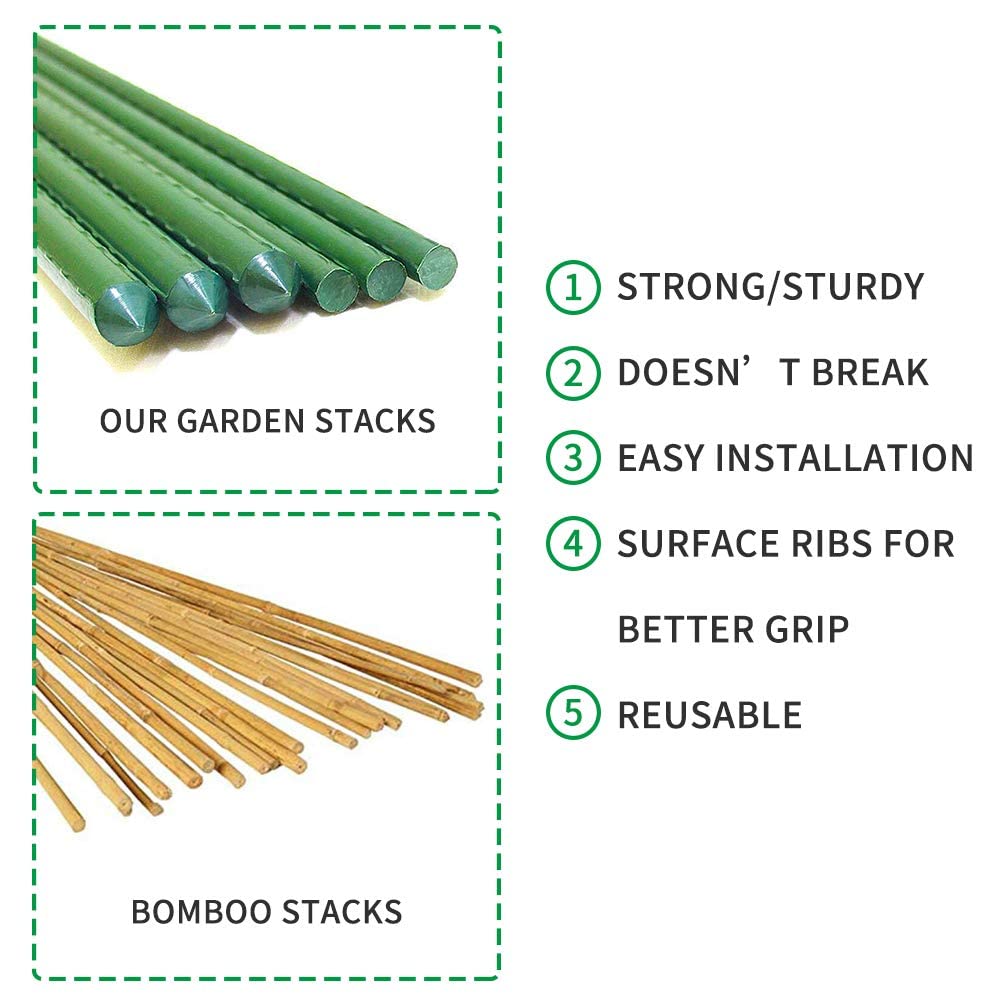 G-LEAF stakes arranged as a bean tepee saving garden space