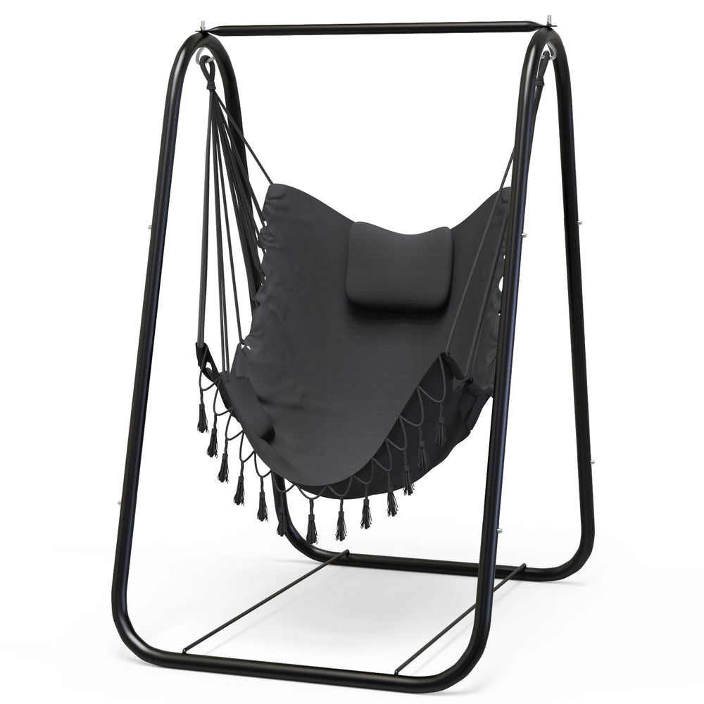 G TALECO GEAR front view of hammock chair showing stable A-frame and seat comfort
