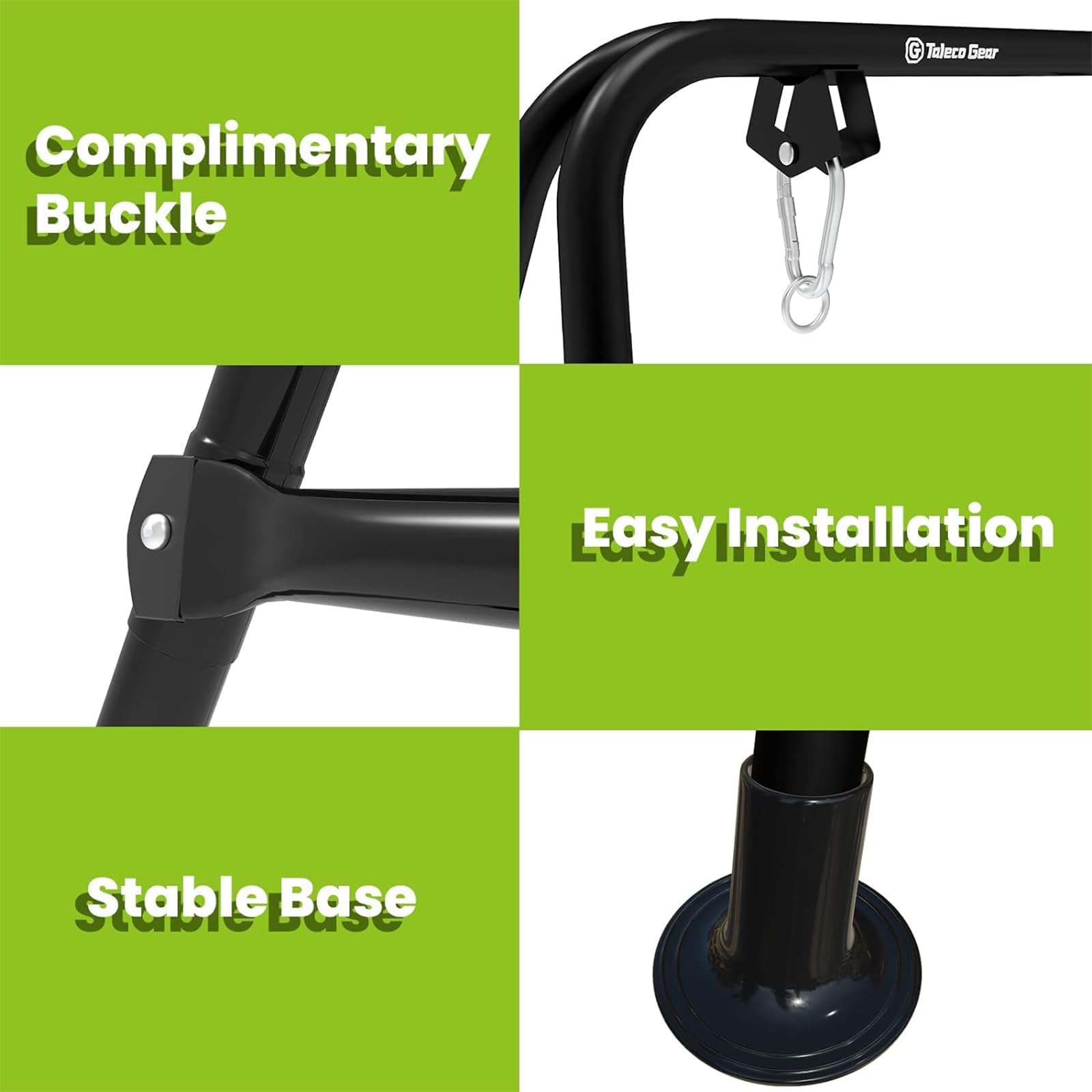 G TALECO GEAR stand beside a chair showing size and portability