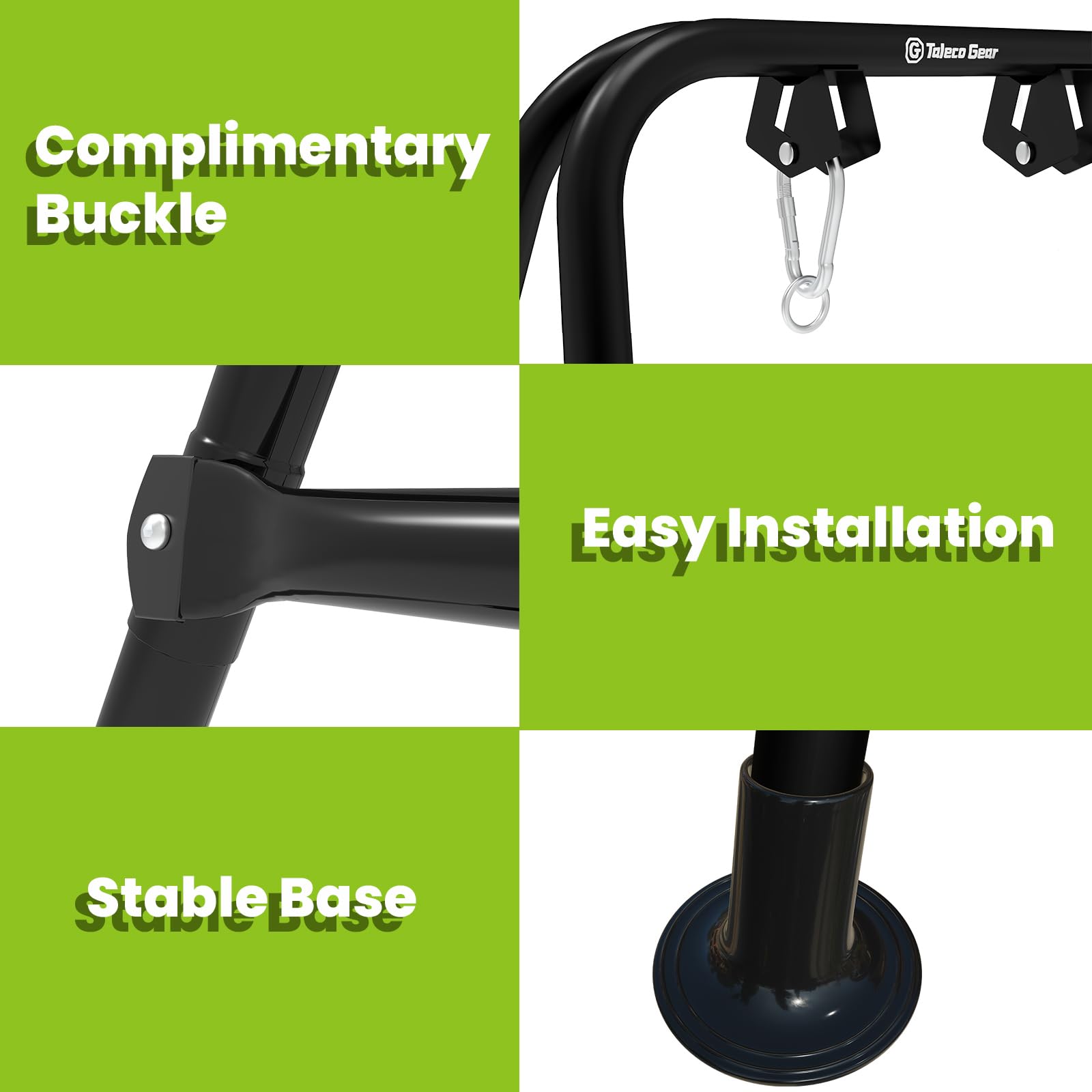 G TALECO GEAR stand shown with person for size and height reference