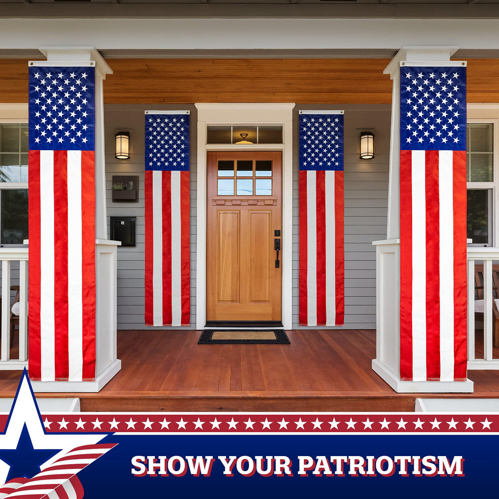 G128 event stage backdrop showing bunting creating a professional patriotic setting