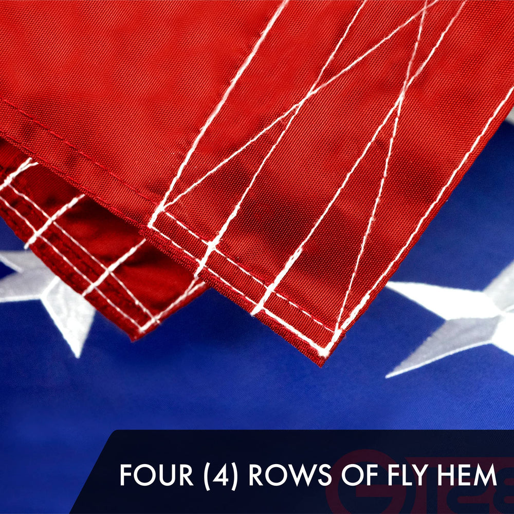G128 flag flying on pole demonstrating outdoor durability