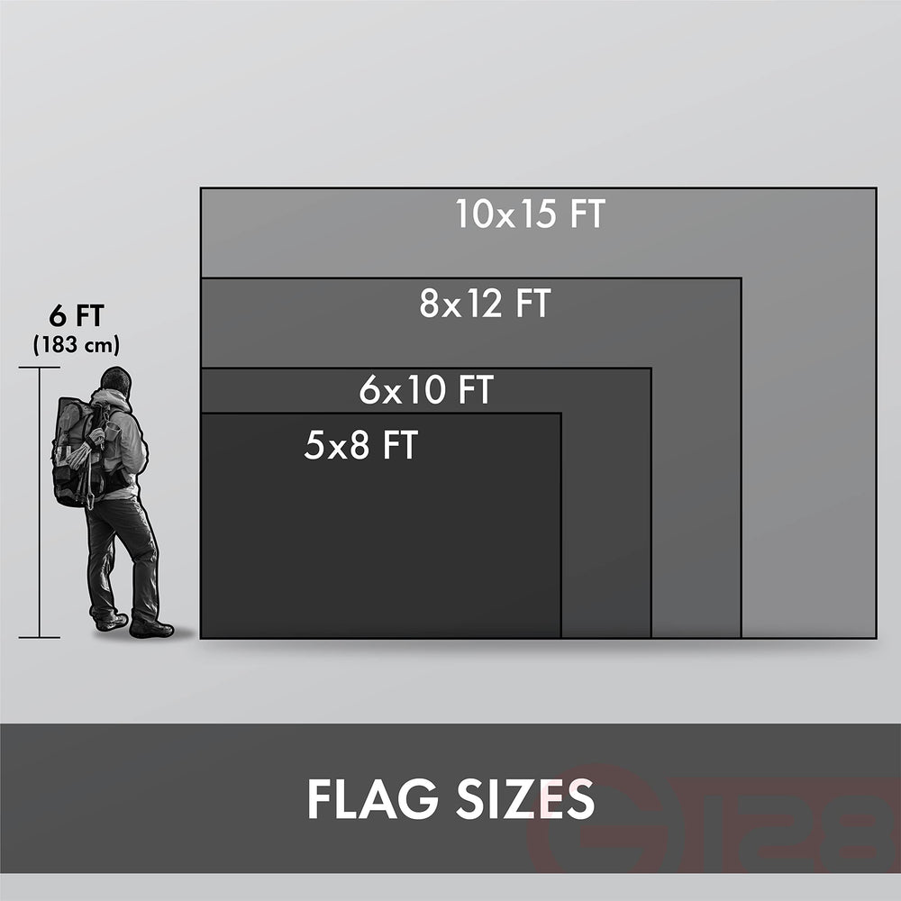 G128 neatly folded flag ready for storage illustrating easy care and compact keeping