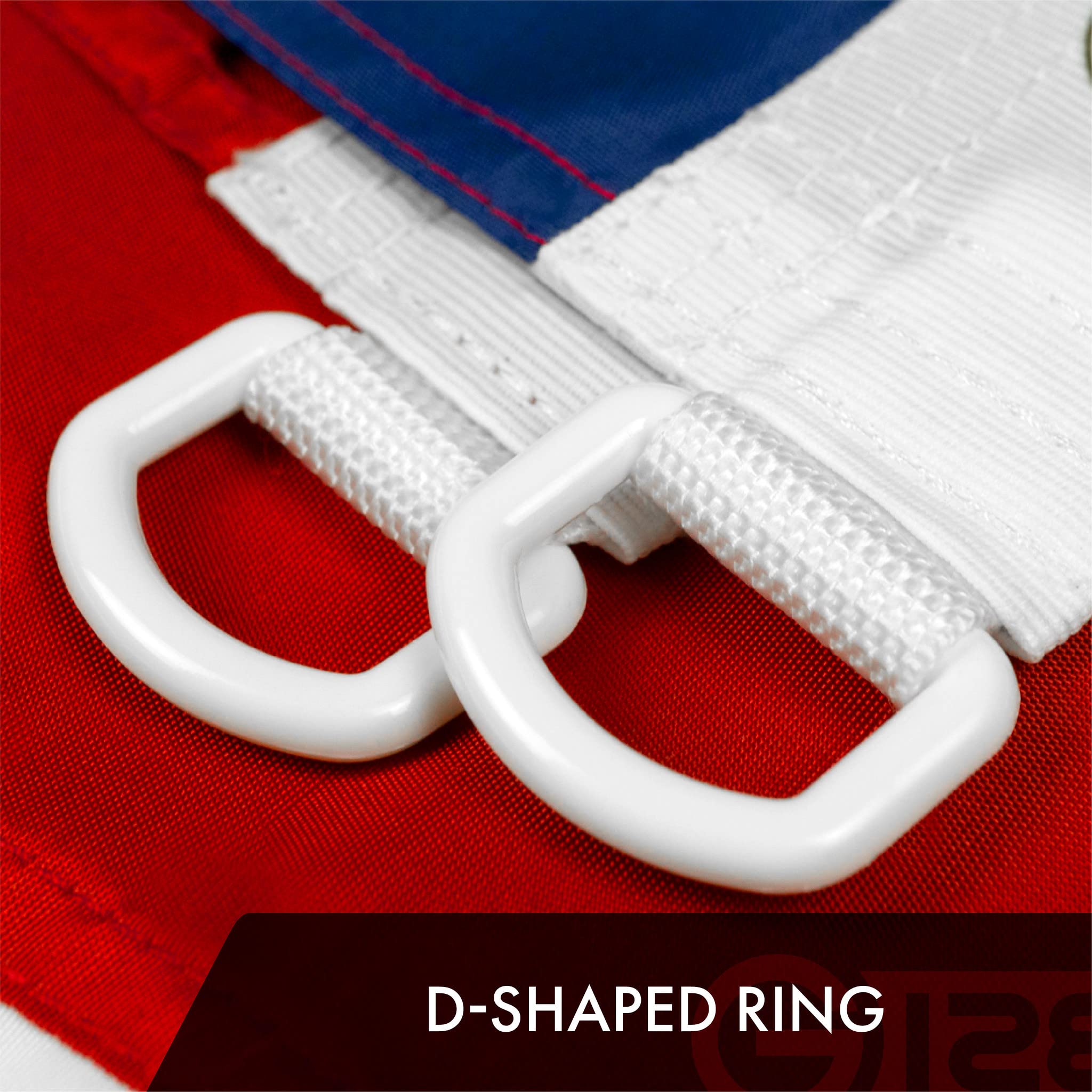 G128 folded flag in dry storage preserving threads and preventing mildew