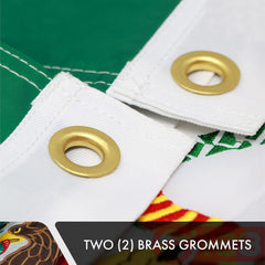 G128 Mexican flag fly hem stitching detail with reinforced lockstitch preventing fray