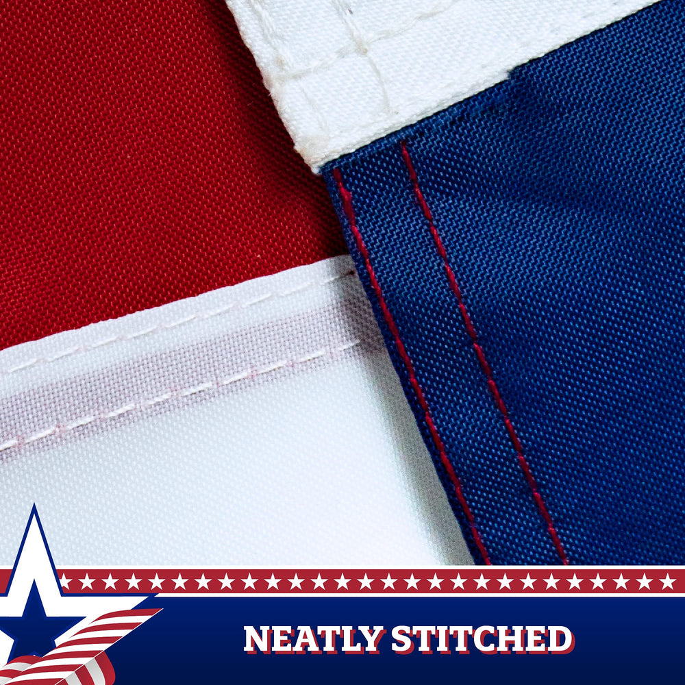 G128 porch lifestyle photo showing bunting adding patriotic curb appeal
