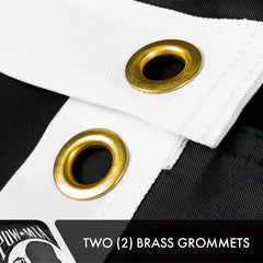 G128 flag canvas heading with two brass grommets for secure mounting and weather resistance